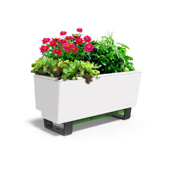 Mini Bench Modern White Planter Box