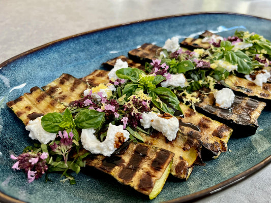 Recipe 17: Grilled zucchini with basil and goat's cheese